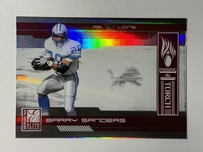 Donruss Elite #PT-14 2006 Barry Sanders Passing the Torch Red #/1000 Lions Foto 1 de 2