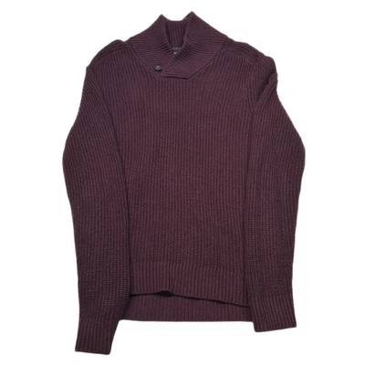 Banana Republic Shawl Neck Sweater Mens Small Purple Burgundy Cotton Blend - Image 1 of 4