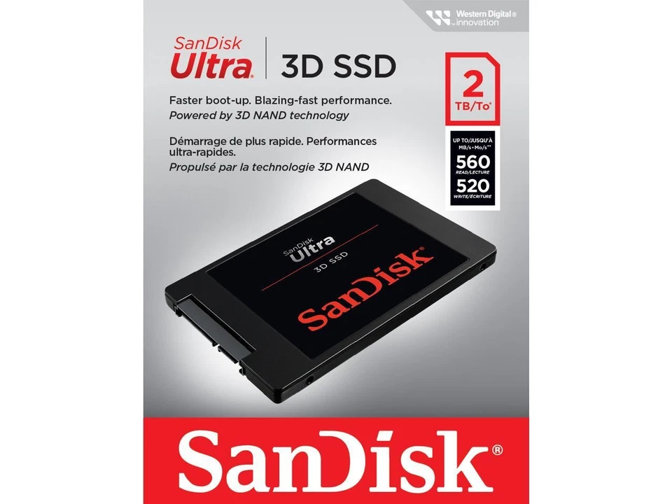 SanDisk Ultra 2.5" 2TB SATA III 3D NAND Internal Solid State Drive (SSD) - Image 1 of 4