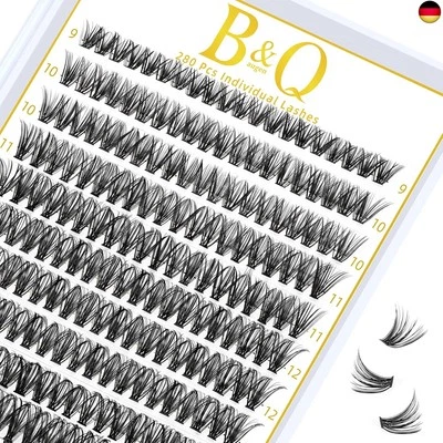 BQAUGEN B&Q Individual Lashes, 40D Lash Cluster Einzelne Wimpern for Beginners D