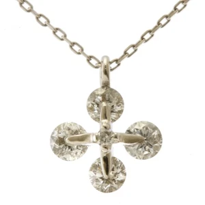 no brand Necklace Pt850 Pt900 Platinum diamond 0.31ct snowflake flower used - Picture 1 of 7