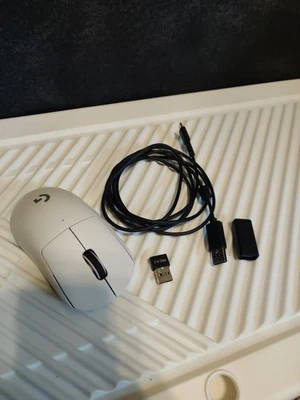LogiTech G Pro X Superlight  MR0097 Wireless Mouse White With Dongle And Cord - Image 1 of 4