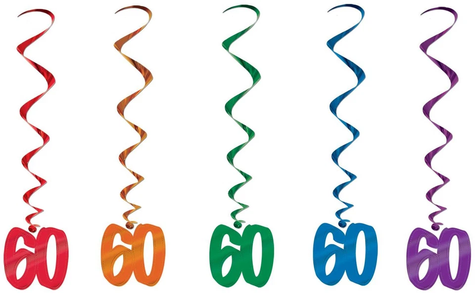 "60" Remolinos de Talla 3' para Cumpleaños - Beistle Foto 1 de 1