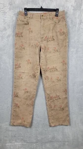 Vintage Lauren Ralph Lauren Hose Damen 12 hellbraun Reitsport Polo Club Oxford Print - Bild 1 von 17