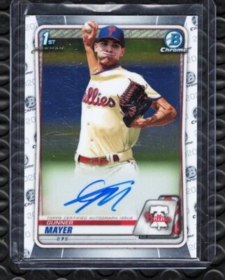 2020 Bowman Chrome 1st Gunner Mayer Prospect Auto Philadelphia Phillies CPA-GMA - Image 1 of 2