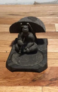 Vintage Metal Sculptural Korean Man Ashtray Match Holder Trinket Dish. Unique - Picture 1 of 12