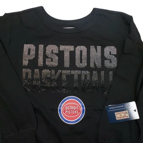 NBA Detroit Pistons Womens Showtime Pull Over Sweater GIII 4 Her Black Size L Cover