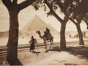 The Pyramids of Giza Cairo Egypt Original Photogravure 1920s Lehnert & Landrock - Picture 1 of 2