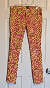 NYC TRIPP Pink Yellow ZEBRA PUNK PRINT JEAN PANTS SKINNY Daang Goodman, Size 5 - Picture 1 of 8