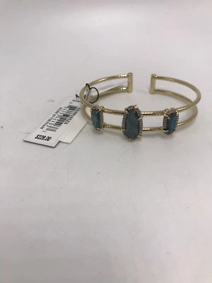 PULSERA DOBLE FILA PIEDRA JAZMÍN GENUINA TONO ORO NADRI $228 N1 Foto 1 de 4