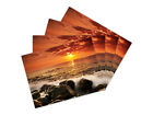 Placemats / Glass Cutting Boards Set of 4 Size 40x30cm /each Sea Waves Sunset