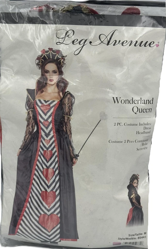 Wonderland Queen Adult Women's 2 pc Alluring Costume - Black/Red - Medium - 8/10 - Image 1 of 1