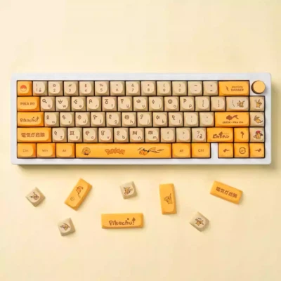 Pokémon Pikachu Keycaps set PBT Dyesub for Cherry MX Mechanical Keyboards MA - Image 1 of 4