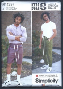 NEW/UNCUT R11397 Simplicity MIMI G Pattern Men's Pull-On Pants Or Shorts XS-XL - Picture 1 of 2