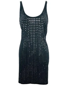 EXPRESS Black Cotton Tank Dress w Silver Bling sz M - Picture 1 of 8