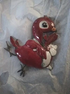 Clip/pinza de un pájaro que ríe de plata y color esmalte de exportación china, ¡c. 1920! - Imagen 1 de 5