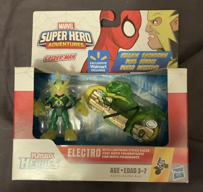2013 Playskool Hasbro Marvel Super Hero Adventures Electro con moto de carreras Foto 1 de 3