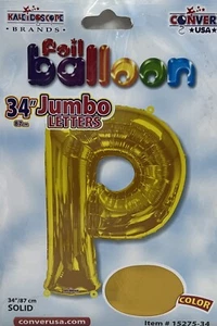 40 Inch Large Gold Letter P Helium Balloon,Foil - Picture 1 of 2