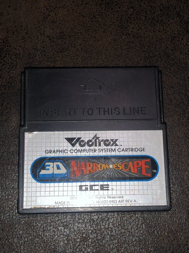 GCE 1983 Vectrex 3D Narrow Escape Cartridge Only, Very Rare. Collectors Item - Image 1 of 1