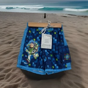 Disney Store Toy Story Buzz Lightyear blue Swim Trunks NEW Kid Extra Small 3-4 - Picture 1 of 22