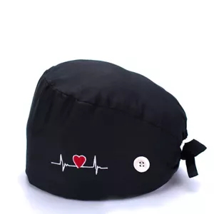 Surgical Scrub Cap Doctor Nurse Button Bouffant Hat Adjustable Head Wrap Cover - Picture 1 of 23