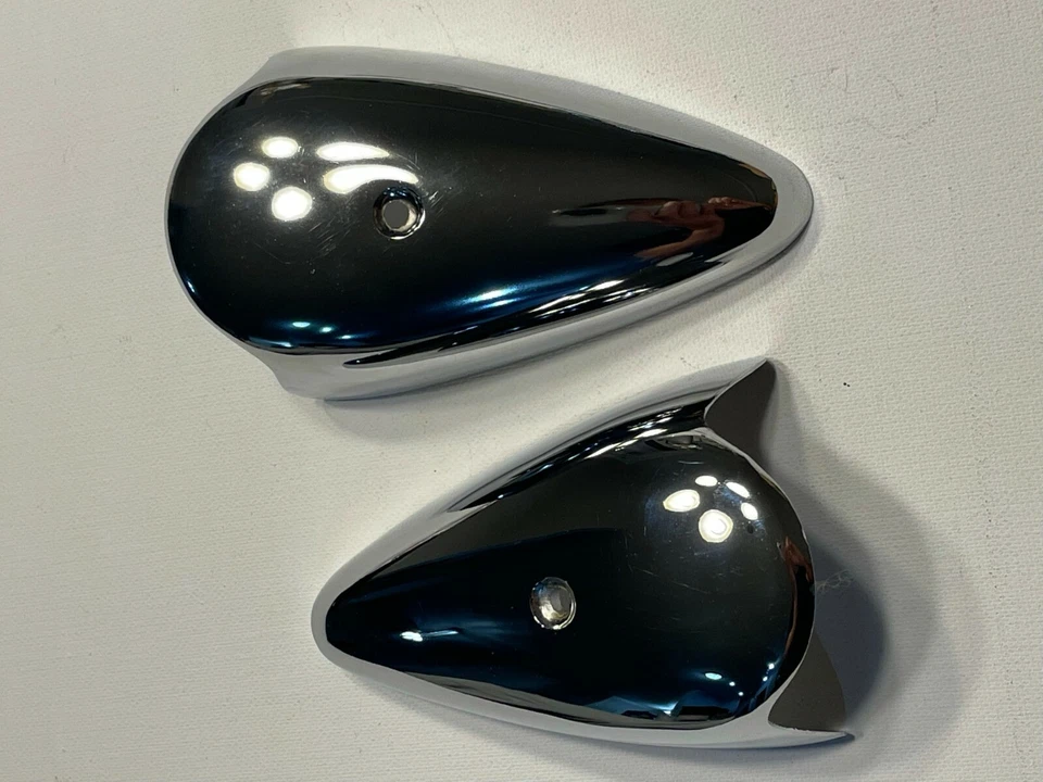 Cubierta de luz de señal de giro VW Bug acero cromado 2 piezas Volkswagen Beetle 1964-1967 T1 Foto 1 de 4