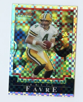 F291 BRETT FAVRE 2004 BOWMAN CHROME XFRACTOR 180/250 #1 PACKERS RARE SP - Image 1 of 2