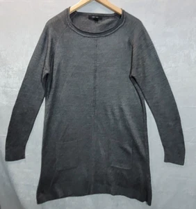 Primark Knee Length Shift Dress Women Size 12 Grey Long Sleeve Knit Pockets - Picture 1 of 8