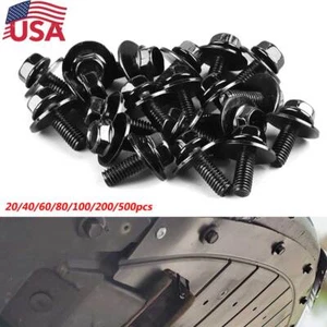 Body Bolts Screw Fender M6-1.0x 16mm Long-10mm Hex- 17mm Washer For Ford Models - Picture 1 of 12