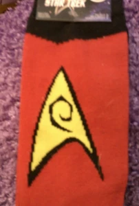 STAR TREK Socks Men's Size 6-12 1 Pair Novelty Socks FREE SHIPPING - Picture 1 of 1