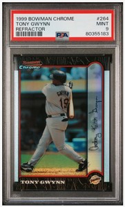 1999 BOWMAN CHROME REFRACTOR #264 TONY GWYNN PSA 9 MINT POP 1/7 FRESH GRADE