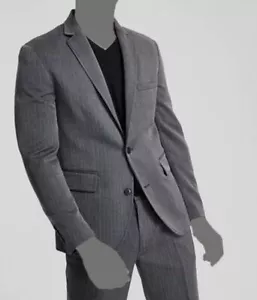 Inc International Concepts Men's Gray Slim Fit Herringbone Suit Jacket Size L - Picture 1 of 3