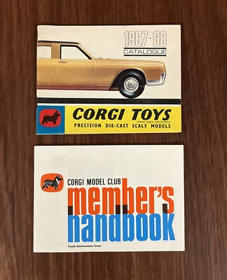 Vintage Lot 2 CORGI Catalog Booklets 1967/68 Members Handbook -VG - Image 1 of 4