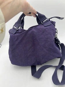 Kipling Womens Purple Plum Top Handle Satchel Handbag Tote Bag W/Gorilla Charm - Picture 1 of 8