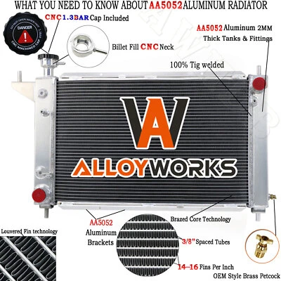 Radiador de 4 filas para Ford Mustang 1994-96 1995 3,8 L 5,0 L V6 V8 AT MT Foto 1 de 4