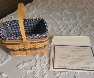 Longaberger CC JW Miniatura 1996 Mercado Cesta Forro Protectores *FIRMADO* - Imagen 1 de 5