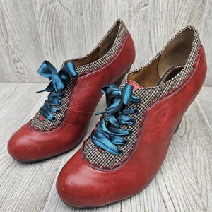Poetic Licence Shoes Backlash Womens Size 10M Tweed Lace Up Heels Oxford - Picture 1 of 10