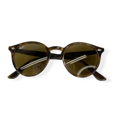 Gafas de sol Ray-Ban RB2180 redondas para hombre 49 mm marrón habana claro hechas en Italia Foto 1 de 4