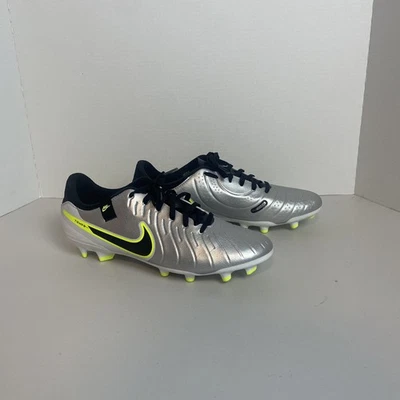 Nike Tiempo Legend 10 Academy FG Soccer Silver/Black Size 11.5 Cleats No Box - Image 1 of 4