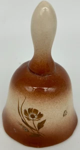 Braune Blume & Weizen auf braun & hellbraun 3,5" Glocke ~ dekorative Porzellanglocke - Bild 1 von 5