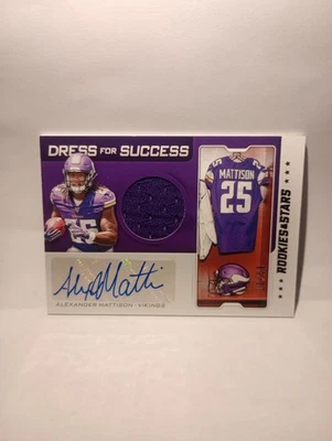 2019 Rookies & Stars Alexander Mattison Rookie Jersey Patch Auto/99 Card #DFS-AM - Image 1 of 2