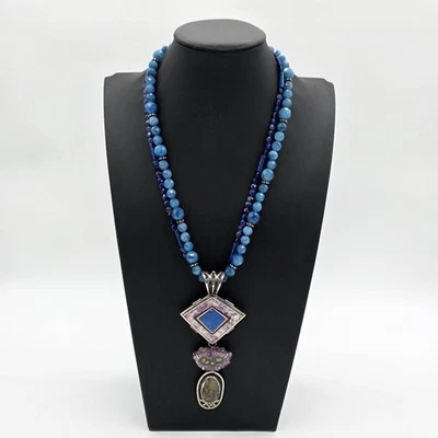 Collar de piedras preciosas de plata de ley Eco of the Dreamer amatista lapislázuli pirita Foto 1 de 4