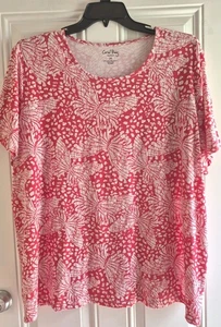 Camiseta tejida de mezcla de algodón CORAL BAY - 2x - cuello redondo, mangas cortas, dobladillo recto - Imagen 1 de 4
