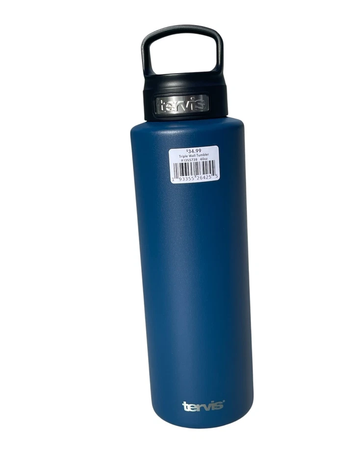 Vaso aislante de triple pared de acero inoxidable Tervis 40 oz - azul aguas profundas Foto 1 de 1