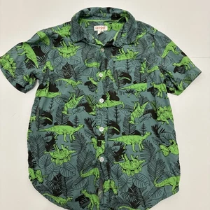 Cat and Jack Dinosaur Button Down Boys Shirt, size Small 6/7 - Picture 1 of 4