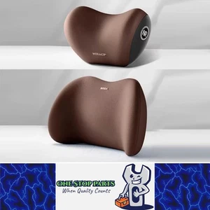 1 Set Brown Car Neck Pillow and Lumbar Support Memory Foam Cushion Soft &Durable - Picture 1 of 9