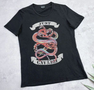 T-shirt Just Cavalli Red Snake Big Logo noir taille Medium - Photo 1/4