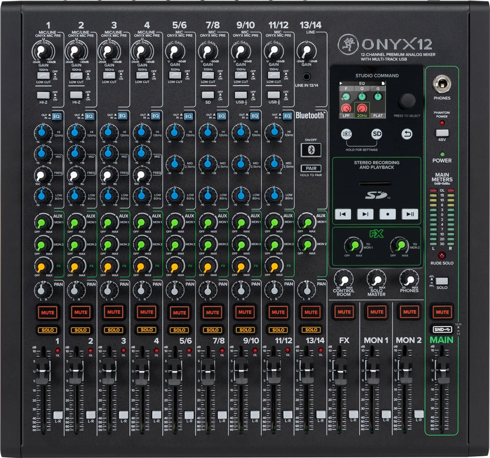 Mackie Onyx 12 12-Channel Analog USB Mixer For Multitrack Recording & Live Sound - Image 1 of 4