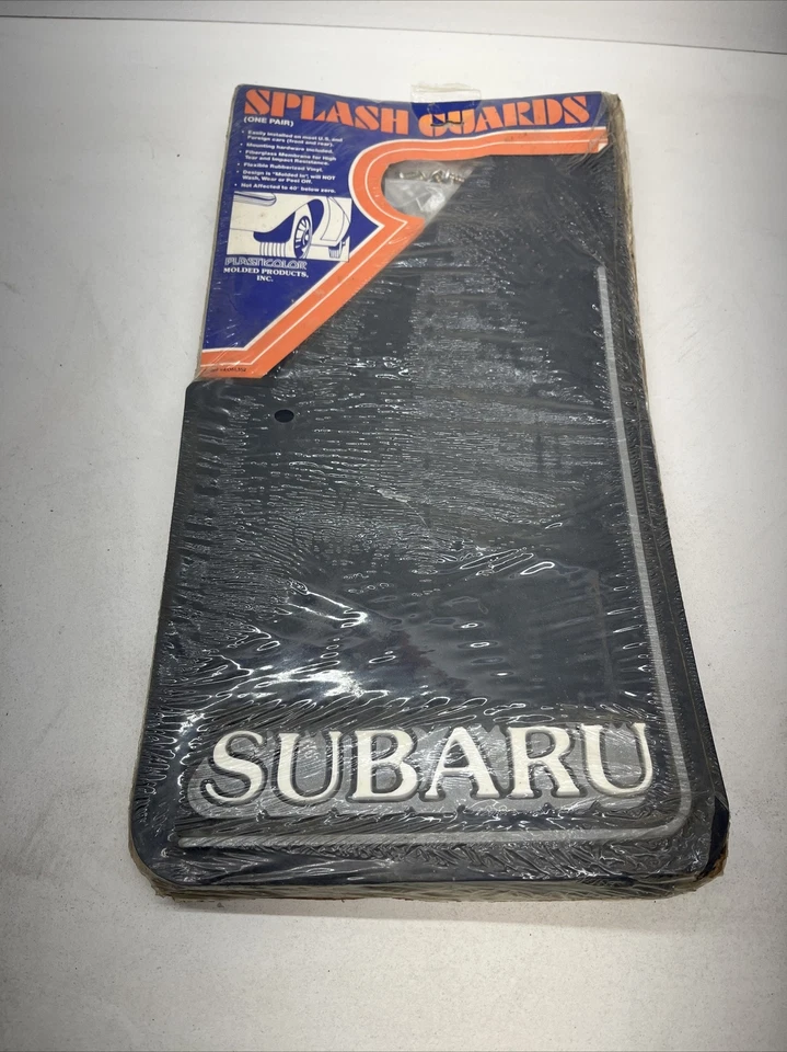 Juego de protectores contra salpicaduras NOS Subaru en negro accesorio automático de colección guardabarros de la vieja escuela Foto 1 de 1