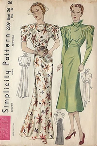 1930s Vintage Sewing Pattern B36 DRESS (1297) - Picture 1 of 2